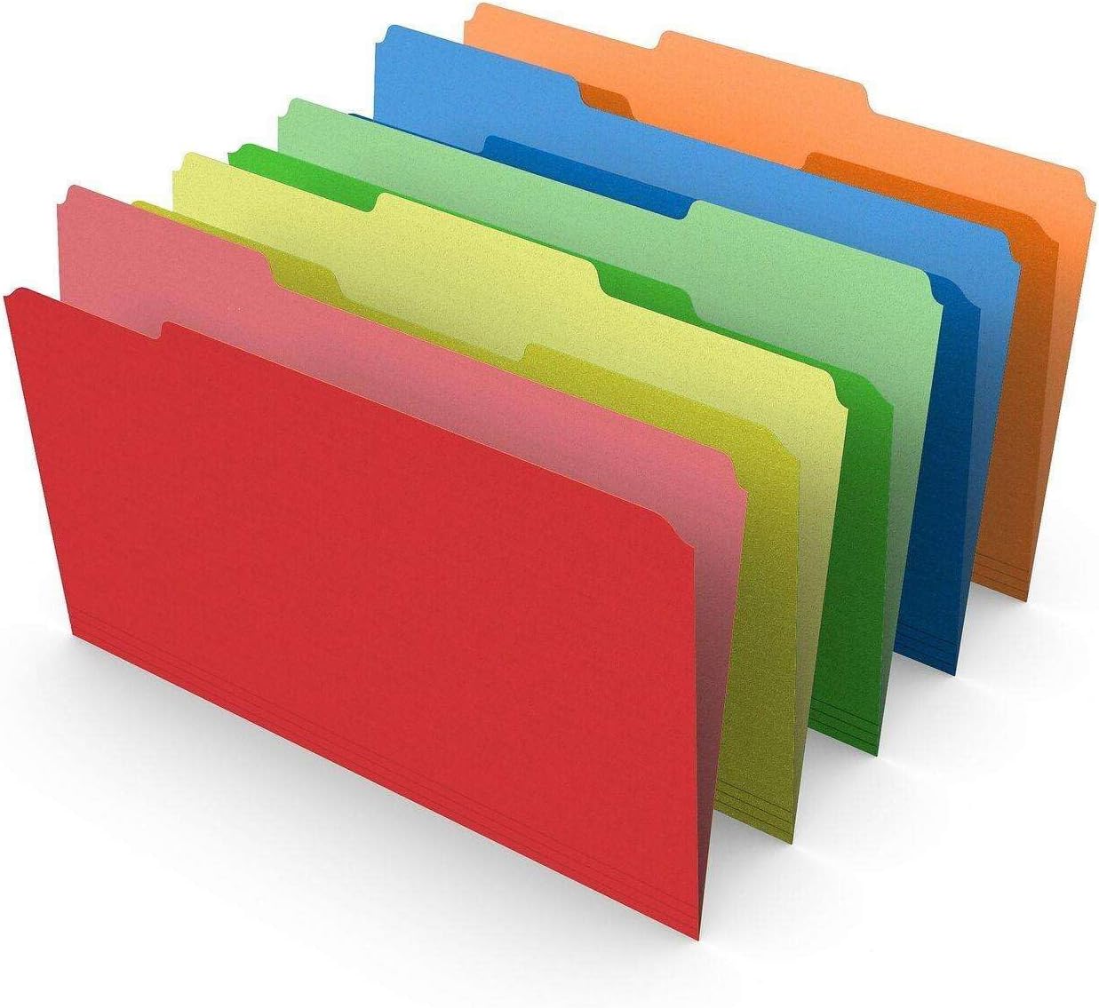 VBSQ – Carpetas de archivos de 3 pestañas de colores legales, varios colores, 100 por paquete, suministros de oficina, organizador de archivos,