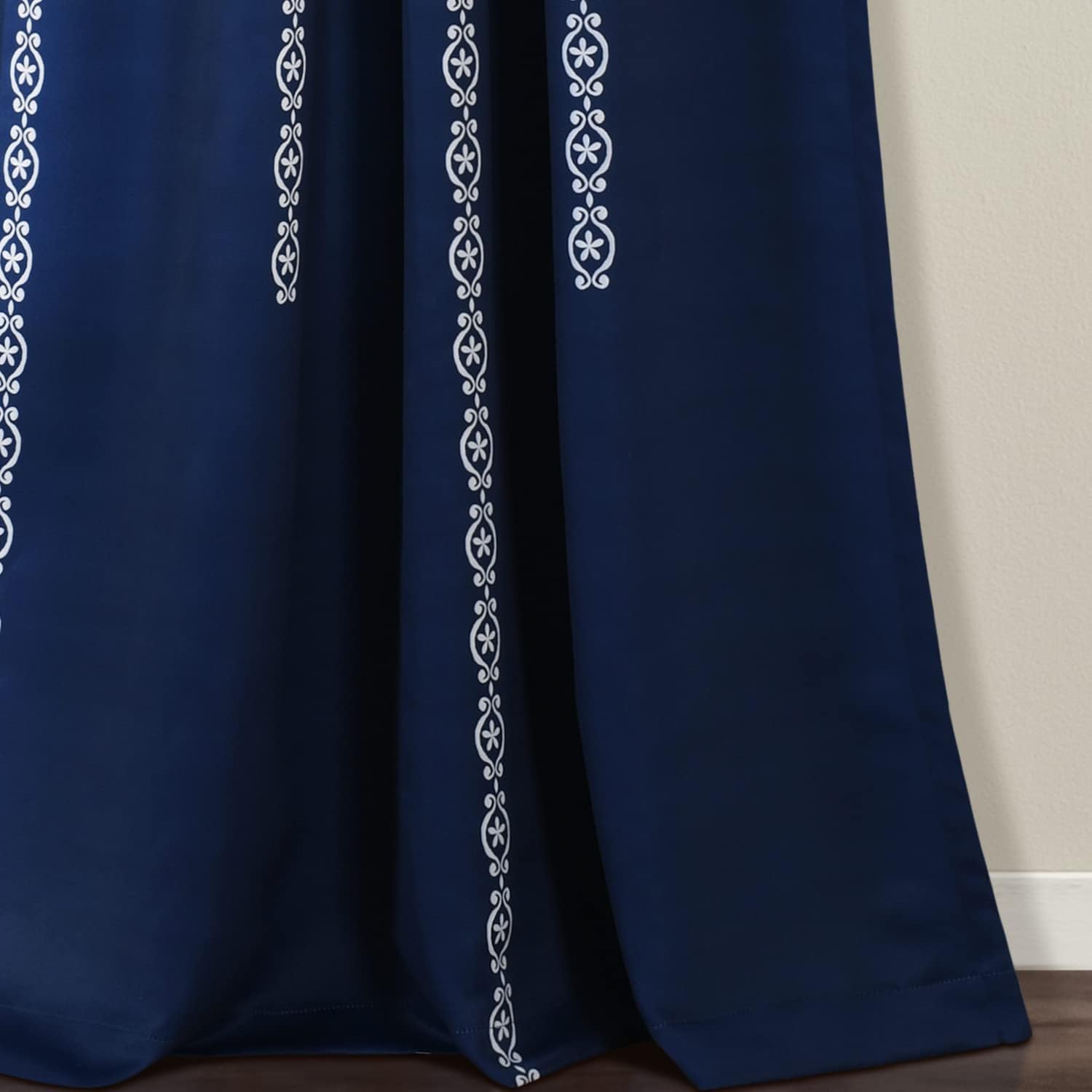 Lush Decor Cortinas de medallón a rayas de tela mandala bohemio damasco impresión filtro de luz para ventana, sala de estar, comedor, dormitorio