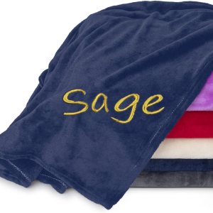 Mantas personalizadas para adultos con nombre bordado, manta personalizada con monograma para él y ella, manta de vellón súper suave y acogedora, Mantas personalizadas para adultos con nombre bordado, manta personalizada con monograma para él y ella, manta de vellón súper suave y acogedora,