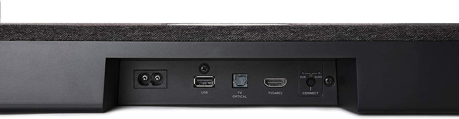 Barra de sonido React, altavoces envolventes Polk SR2 y subwoofer Polk React de 7 pulgadas