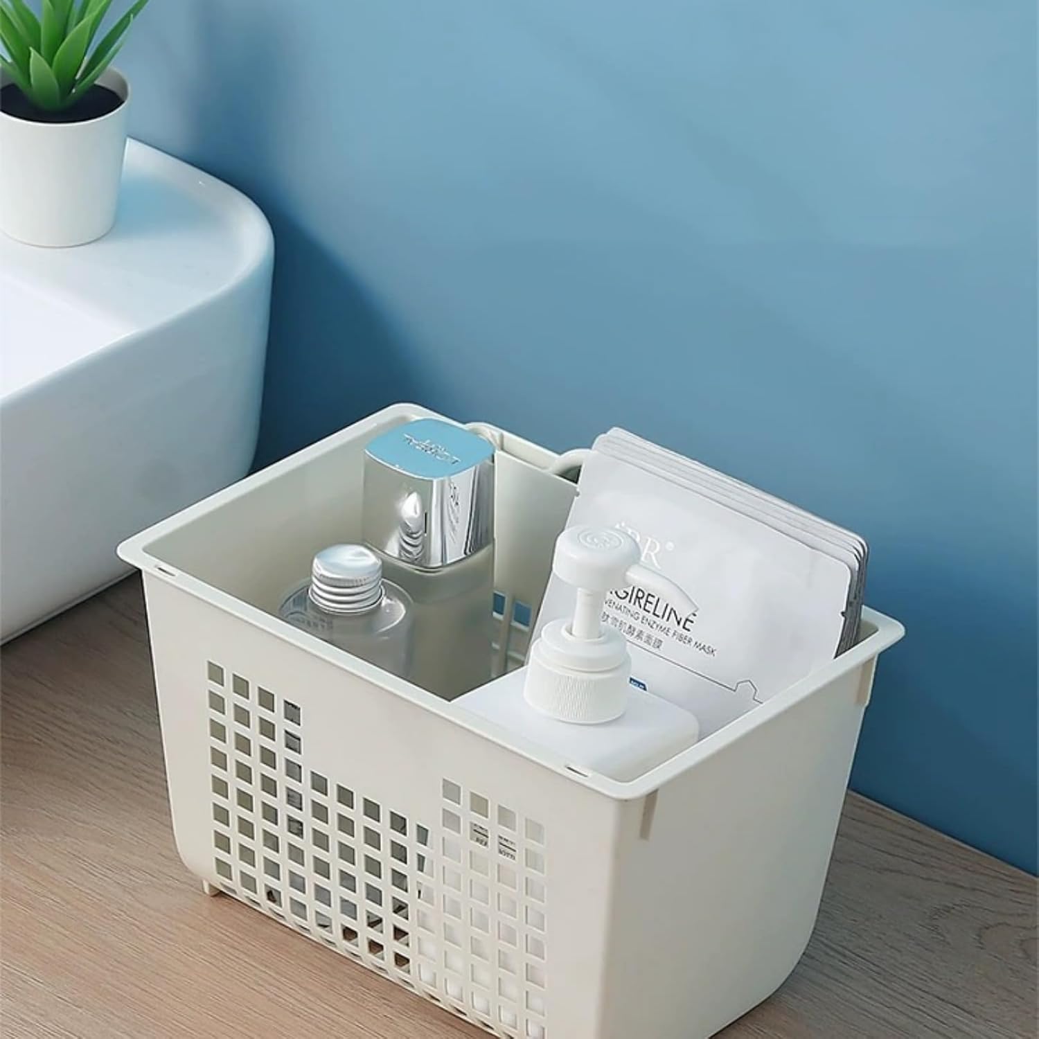 3 cestas de almacenamiento de plástico para colgar, cesta de plástico para organizar, baño, cocina, dormitorio, cesta de almacenamiento pequeña de