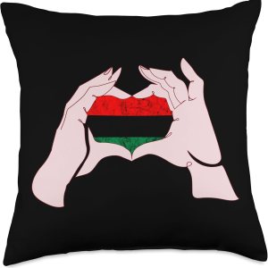 Pan African UNIA Flag Heart Sign Juneteenth Afro-American Throw Pillow, 18×18, Multicolor Pan African UNIA Flag Heart Sign Juneteenth Afro-American Throw Pillow, 18×18, Multicolor