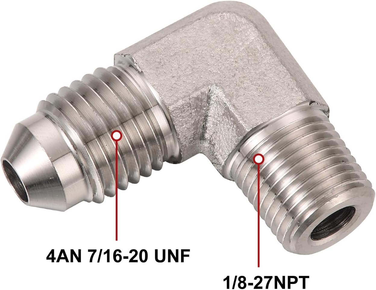 4AN macho Flare a 18 NPT tubo macho 90 grados adaptador de montaje de acero inoxidable conector de unión