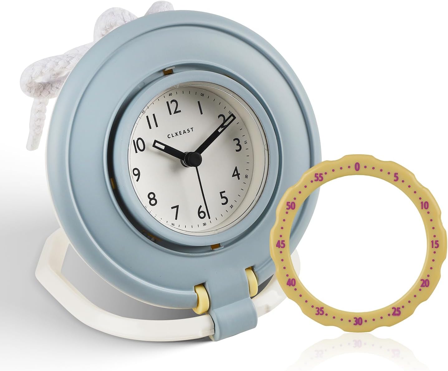 Reloj de pared impermeable para baño de niños para interiores y exteriores, silencioso, sin tictac, funciona con pilas, pequeños relojes de mesa