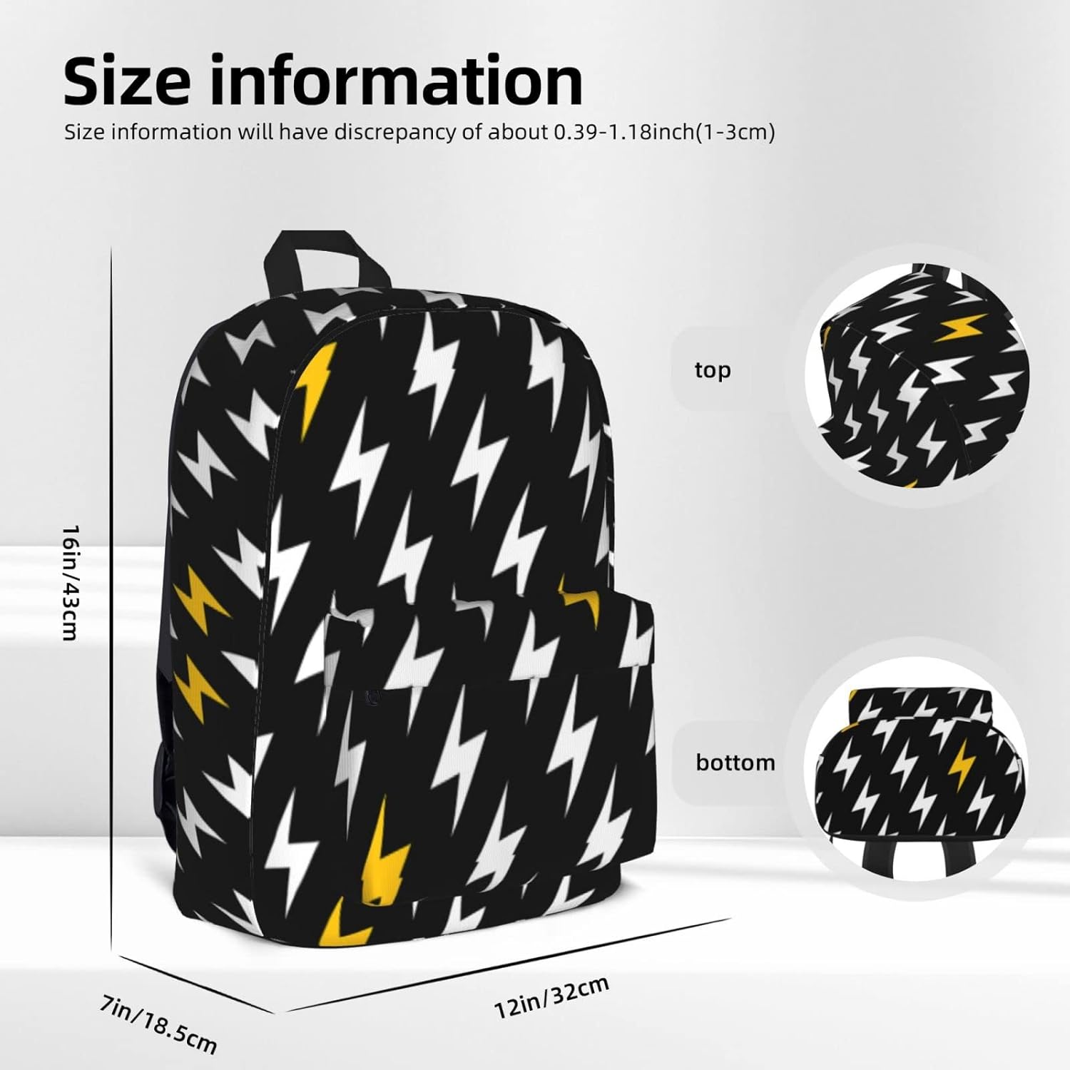 Mochila para mujer, gran capacidad, 15.6 pulgadas, portátil, ligera, duradera, casual, mochila para trabajo y viajes, Lightning Bolt, Mochilas