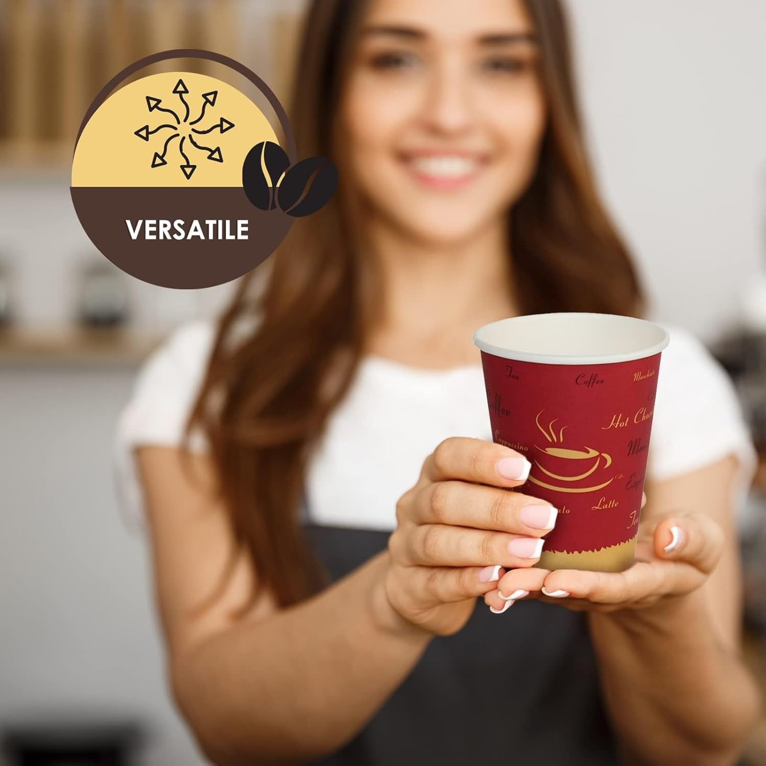 PAMI Vasos de papel para café caliente caja de 1000 12 onzas, tazas de café desechables para llevar para bebidas calientes, vasos de papel de un