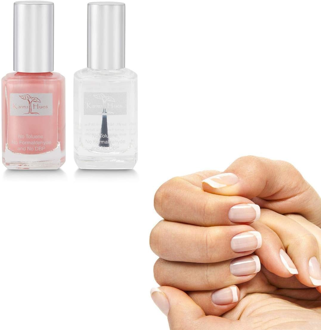 karma organic Esmalte de uñas de color natural con triple capa base 5, tratamiento de uñas no tóxico, vegano, libre de crueldad animal