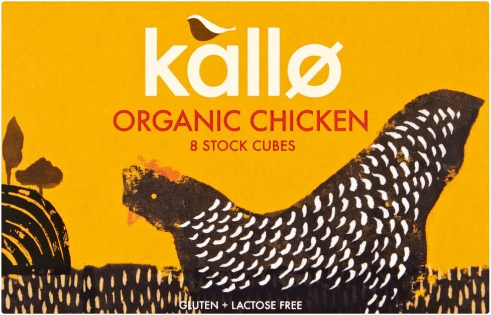 Kallo – Cubitos de caldo de pollo orgánico, 3.10 oz (8 x 0.39 oz), paquete de 3 unidades en caja Premier Life Store