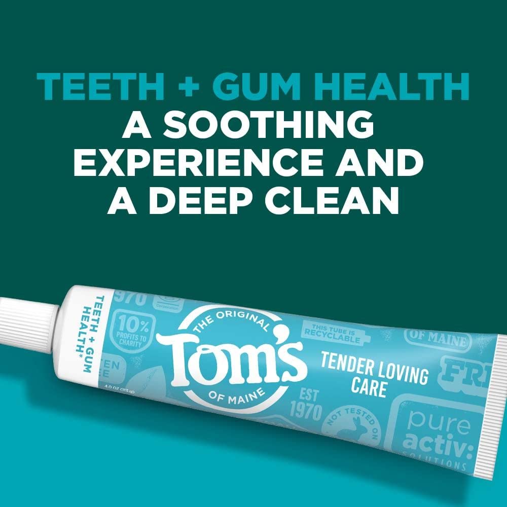 Tom’s of Maine PureActiv Dientes + Gum Health* Gel anticaries pasta de dientes, menta fresca, 4.0 onzas (paquete de 4)