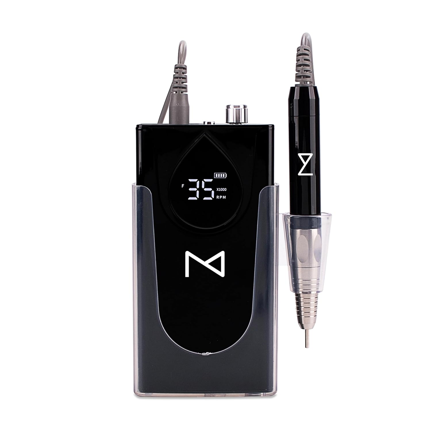 M Max – Taladro de uñas profesional – Lima de uñas con motor sin escobillas 2 en 1 – Carcasa eléctrica, inalámbrica, de aleación de aluminio, 35000