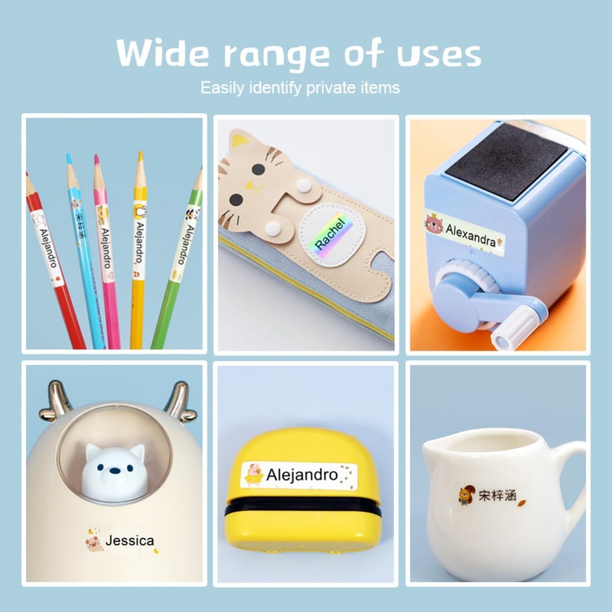 Etiquetas de nombre personalizadas para bolígrafos y lápices, etiqueta personalizada impermeable personalizada, etiquetas personalizadas, etiquetas