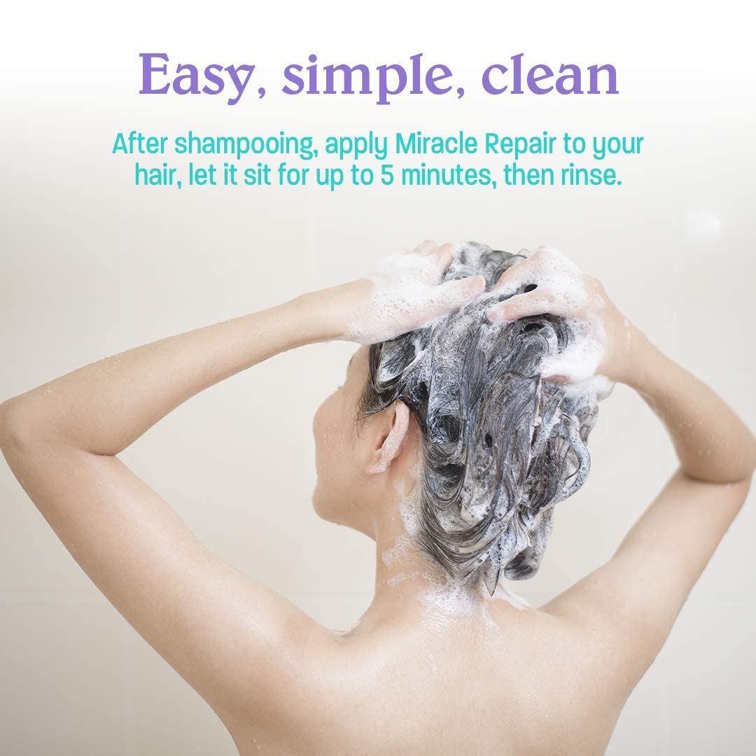 Malibu C Miracle Repair – Reconstructor capilar con mentol refrescante, tratamiento nutritivo de reparación capilar para hebras débiles y dañadas,