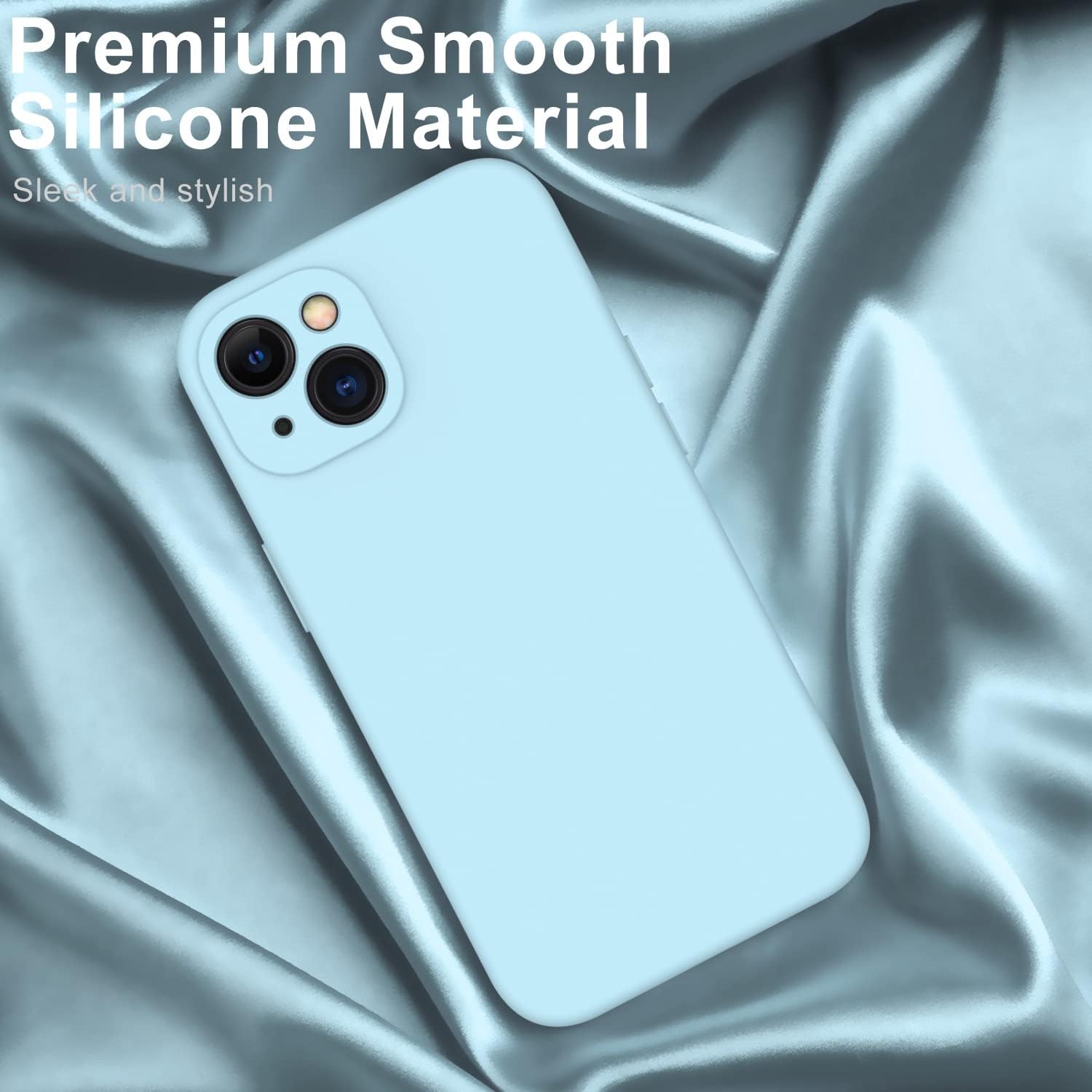 DEENAKIN Funda compatible con iPhone 13 con protector de pantalla, silicona suave y sedosa, funda mejorada para cámara, probada contra caídas de 16