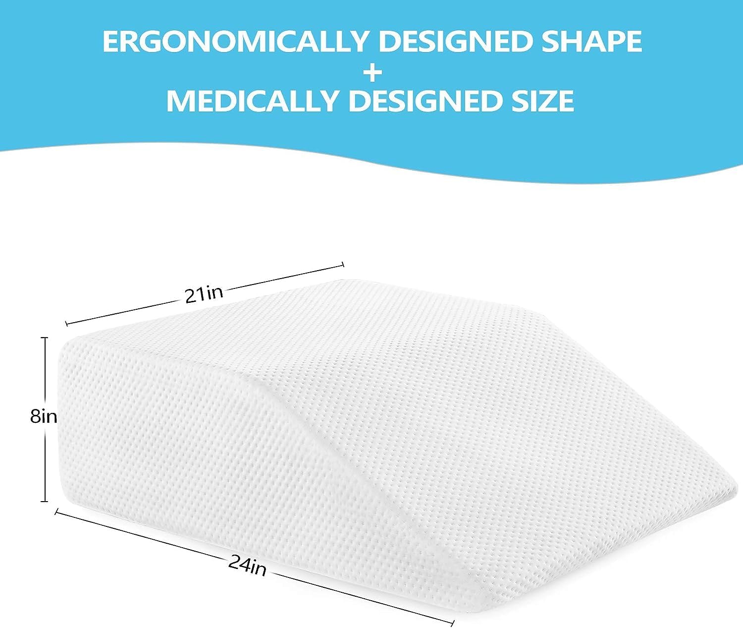 joybest Almohada de elevación de piernas con parte superior de espuma viscoelástica de gel refrescante, almohadas de piernas de 8 pulgadas para