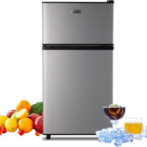 WANAI Refrigerador compacto de 3.5 pies cúbicos con congelador, refrigerador pequeño con 7 modos de temperatura, ahorro de energía, bajo ruido para WANAI Refrigerador compacto de 3.5 pies cúbicos con congelador, refrigerador pequeño con 7 modos de temperatura, ahorro de energía, bajo ruido para