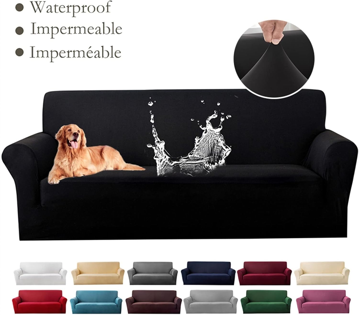 Funda de sofá, funda de sofá elástica para sofá seccional, protector de muebles para muebles, sofás para mascotas, niños, perros y gatos (color