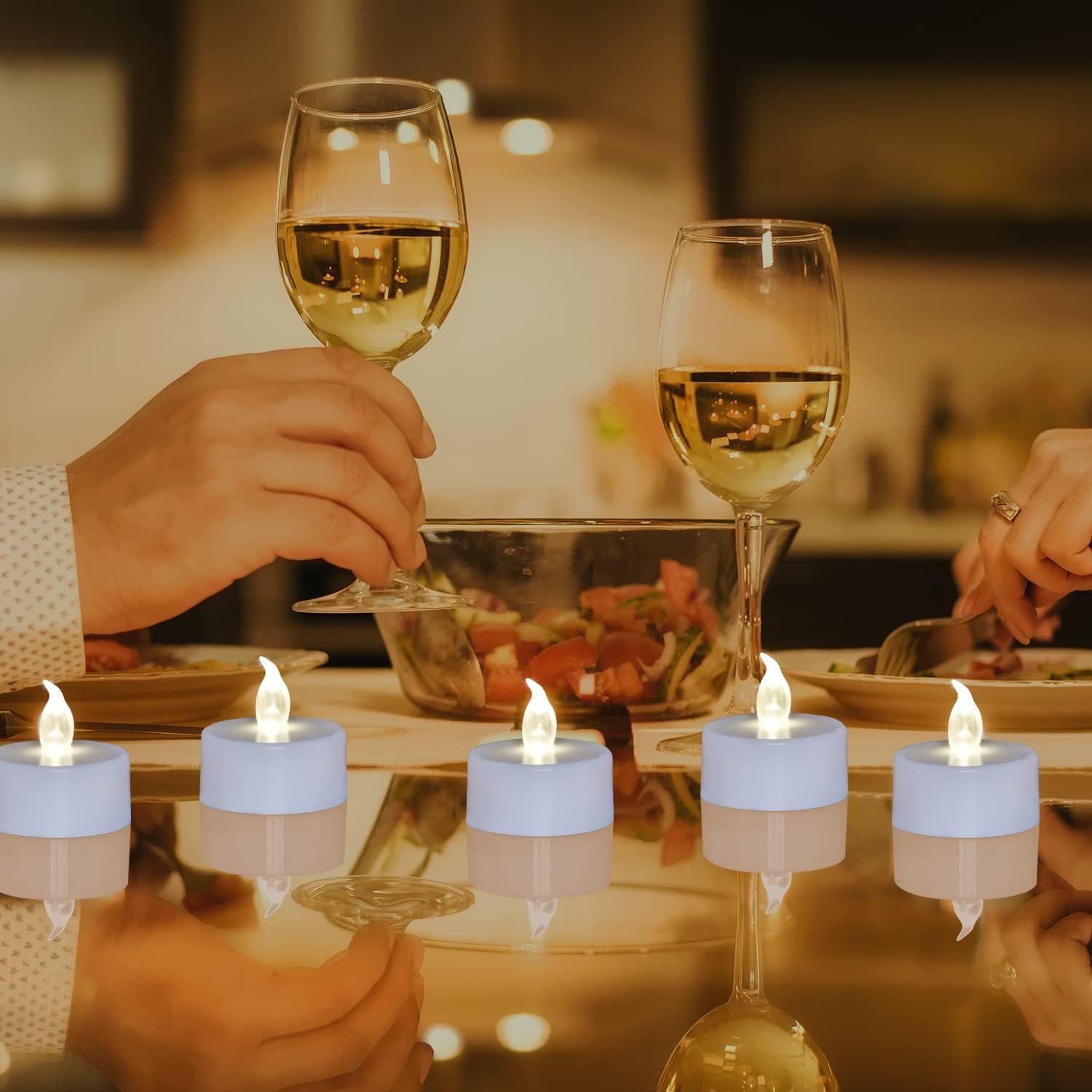 150 velas de té LED parpadeantes sin llama, velas votivas falsas de larga duración, más de 200 horas para el hogar, vacaciones, boda, lámpara blanca