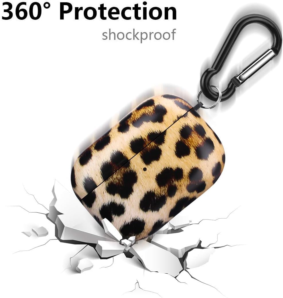 Funda para Airpods Pro  LitoDream Lindo Elegante Funda protectora de piel portátil y a prueba de golpes para mujeres y hombres con llavero para