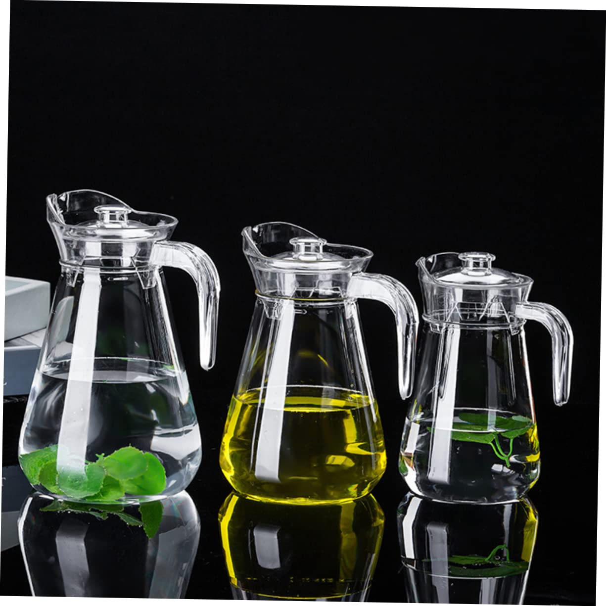 Didiseaon Recipientes fríos para refrigerador, jarra de té helado, jarra de acrílico, jarra de cerveza, jarra de agua, jarras de agua con tapa,