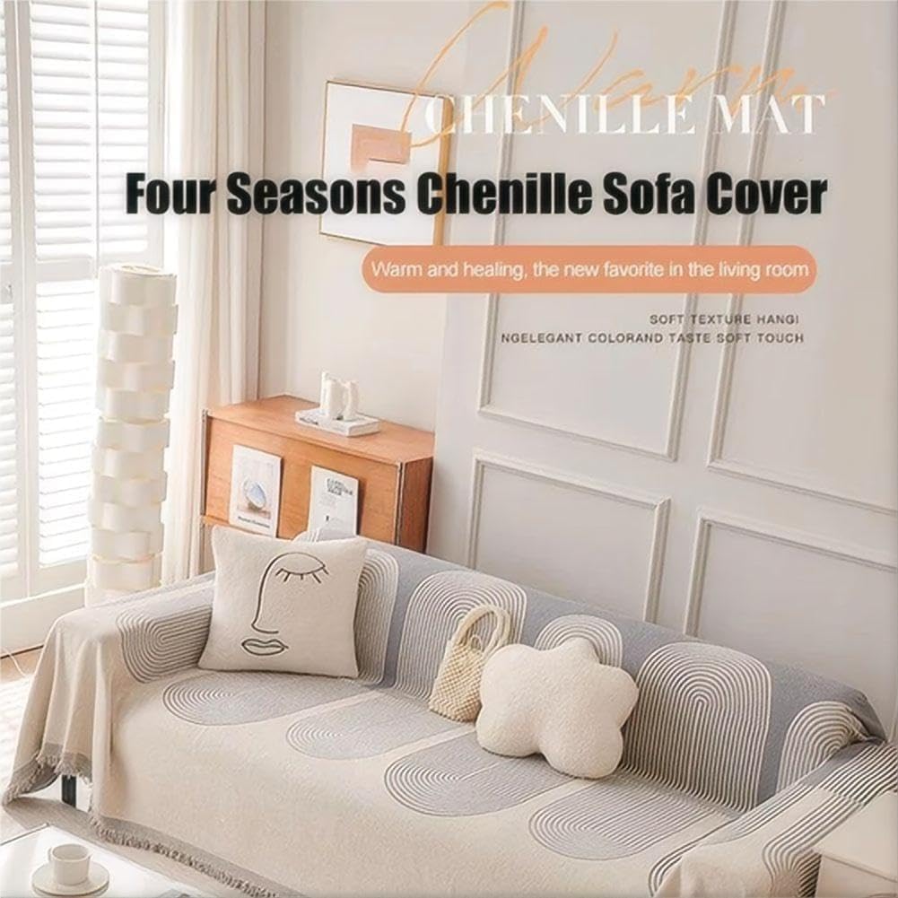 Funda reversible de felpilla para sofá, funda de sofá de felpilla de doble cara, funda de sofá de felpilla a rayas simples, antiarañazos,