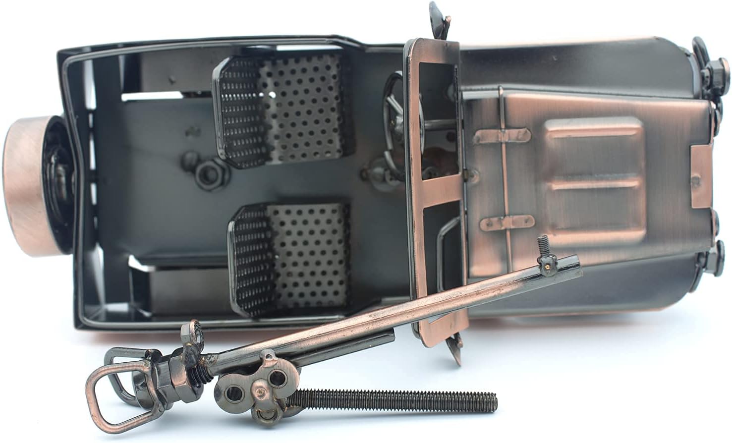 QIRLOEU Modelo Willys Jeep de metal soldado a mano, recuerdos militares vintage de la Segunda Guerra Mundial, decoración de vehículos coleccionables