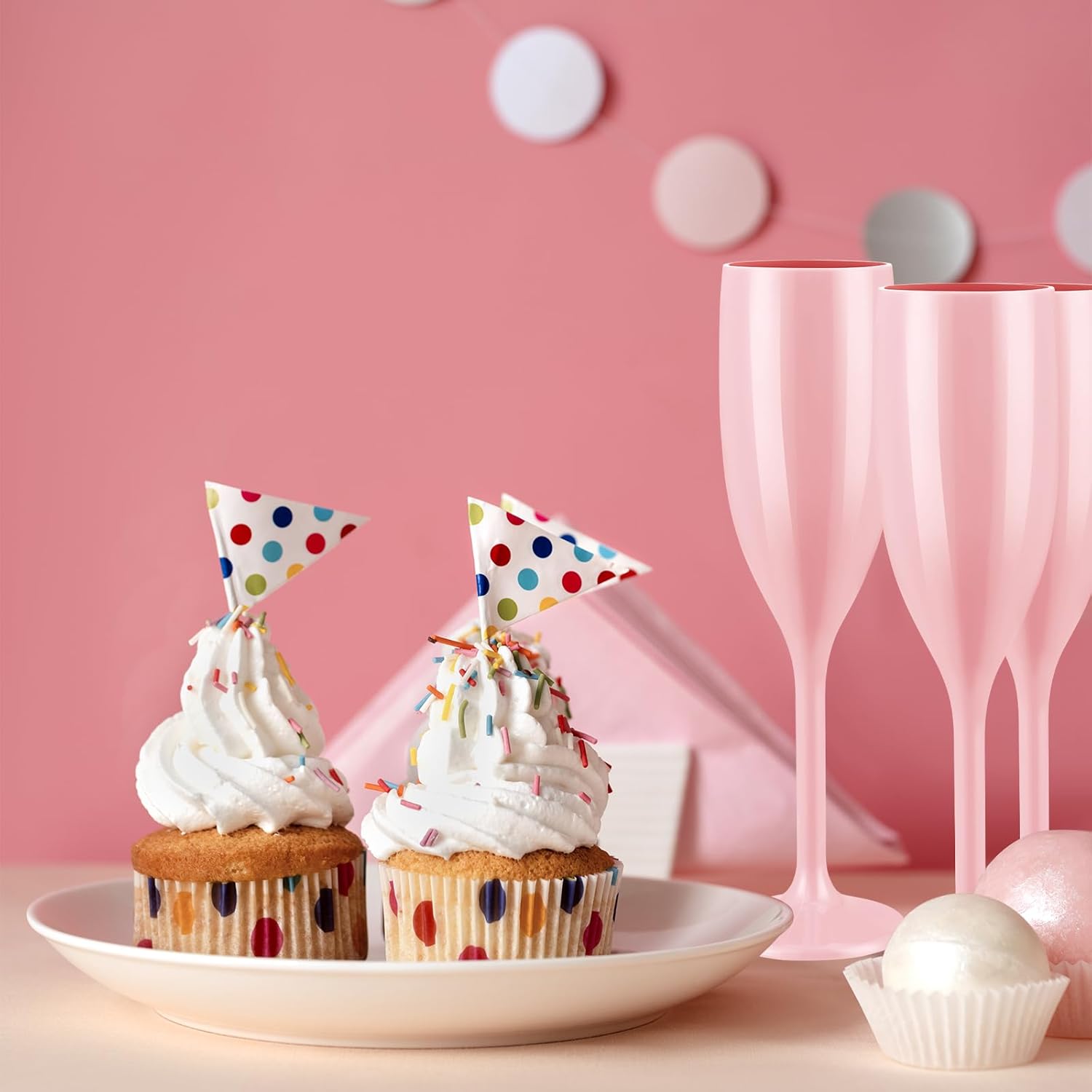 12 copas de champán rosa, cristalería de boda, copas de vino de plástico para beber champán, copas de vino rosa, agua de oro rosa para decoraciones