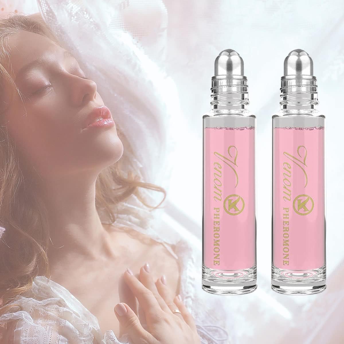 Aimery Perfume de feromonas para mujer, 2 piezas de perfume feromonas de larga duración y adictivo, perfume de feromonas de aceite de colonia para