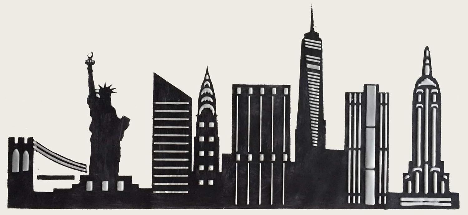 Plantilla de pastel de horizonte detallado de la ciudad de Nueva York lado C1000 por Designer Stencils