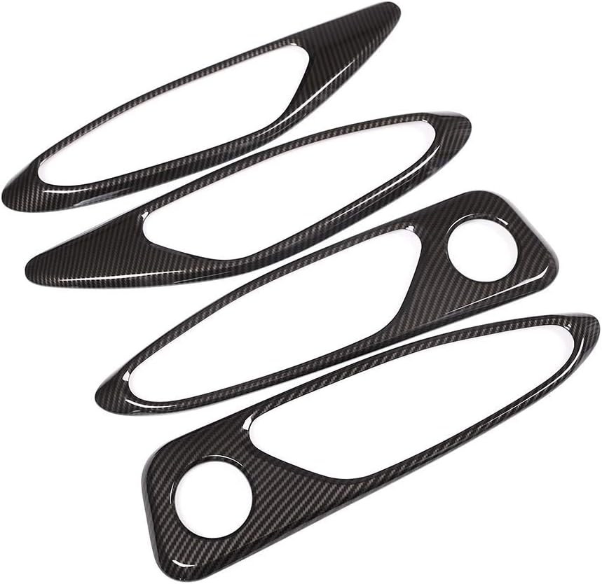 YIWANG Cubierta de marco de manija de puerta interior de automóvil ABS 4 piezas para Alfa Romeo Giulia 2016-2020 Accesorios de automóvil (fibra de