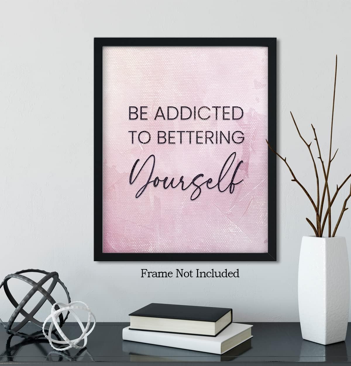 Govivo Regalos inspiradores para mujeres  Arte de pared motivacional  Sé adicto a mejorarte a ti mismo  Decoración de dormitorio edificante