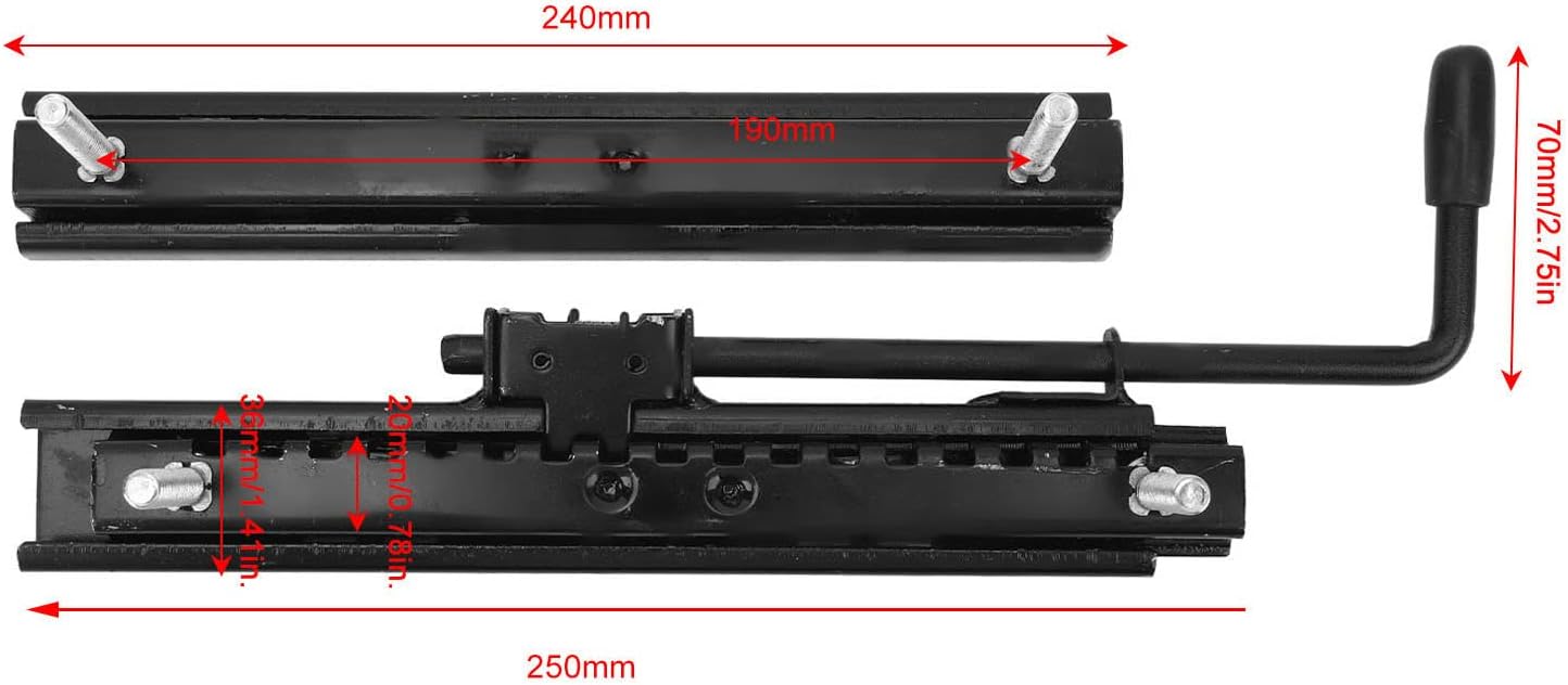 Riel deslizante de asiento, resistente al desgaste, fuerte resistencia, 2 piezas, rieles deslizantes de asiento de alta precisión, ajustables,
