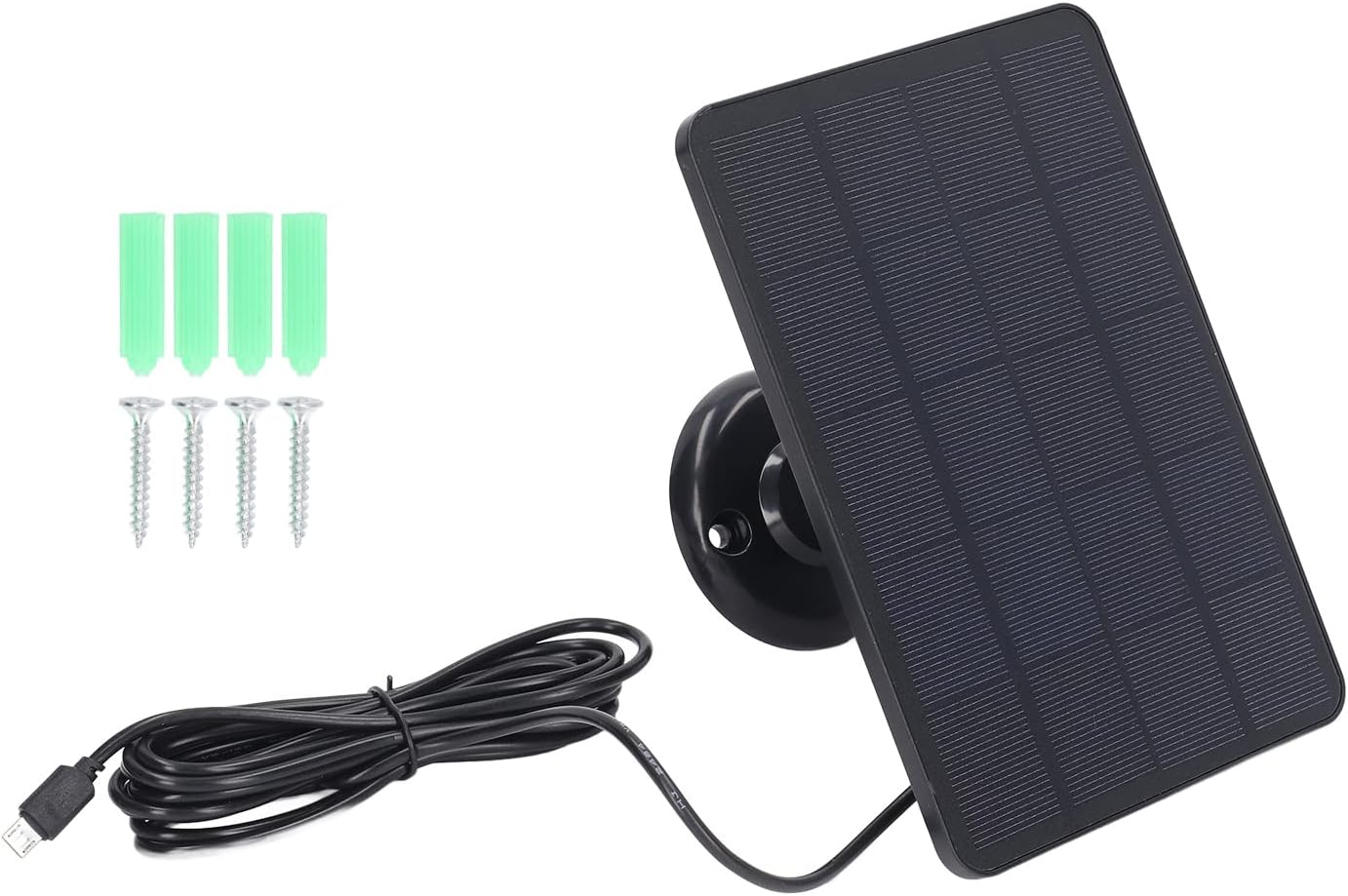 Diydeg Panel solar de 4W 5V para cámara exterior, para cámara de seguridad Ring con interfaz micro USB, para cámara Blink Floodlight, energía solar