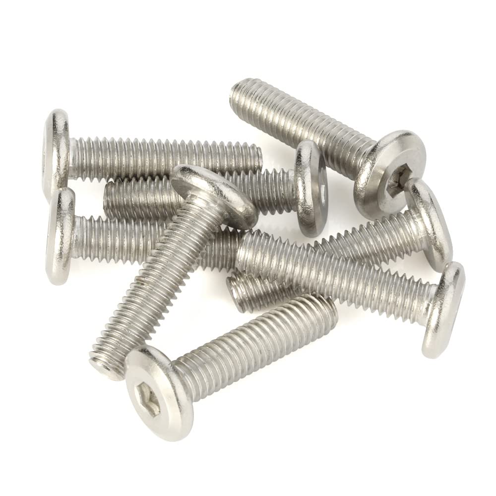 Tornillos de cabeza plana de 516-18 x 2-12 pulgadas, tornillos de conector avellanados, acero inoxidable 18-8 (304), acabado brillante, totalmente