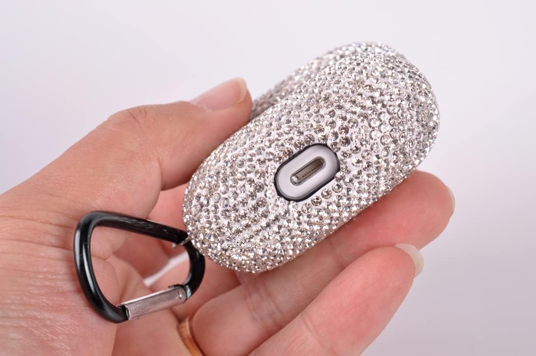 Funda brillante compatible con AirPods de 3 generación con llavero, a prueba de golpes, funda protectora de diamantes de imitación de alta calidad