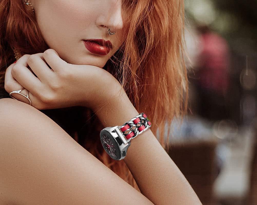Correas compatibles con Galaxy Watch de 1.811in, correa de cadena de metal de acero inoxidable de 0.866in, repuesto para Samsung Gear S3