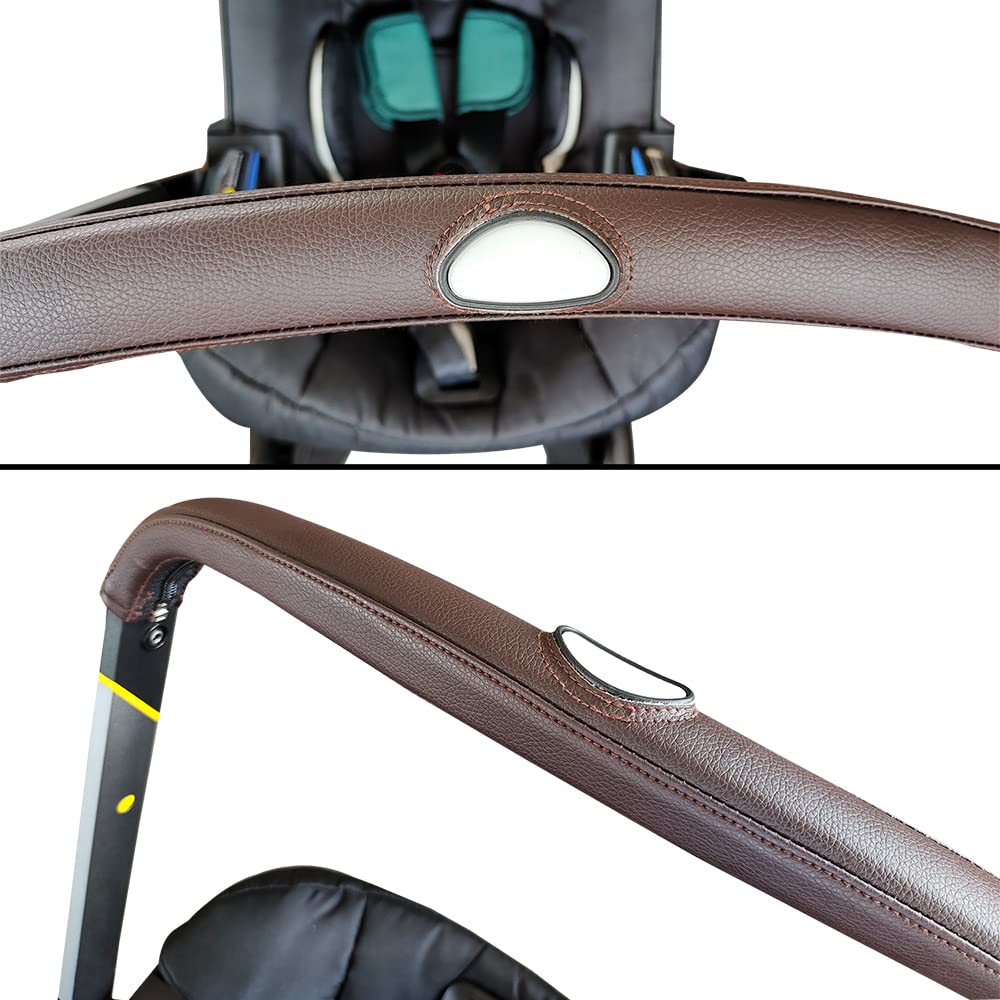 Funda para manija de cochecito de piel sintética para reposabrazos de cochecito DoonaFoofoo accesorios (Browm)