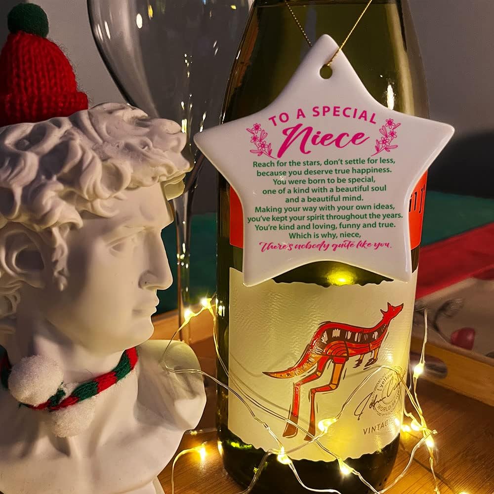 Adorno de Navidad para sobrina, con texto en inglés “You’re Kind Loving Funny and True”, regalo de recuerdo de graduación de cumpleaños, regalo para