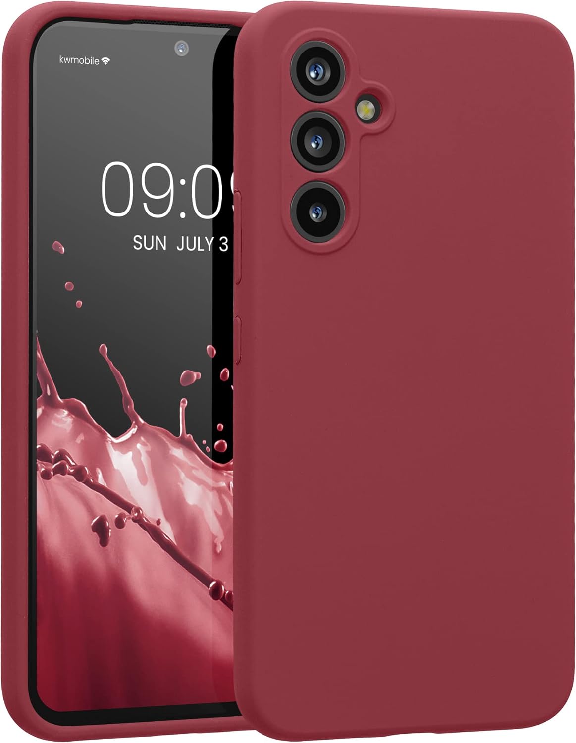 kwmobile Funda compatible con Samsung Galaxy A54 5G – Funda delgada de silicona TPU – Acabado suave al tacto – Rojo ruibarbo