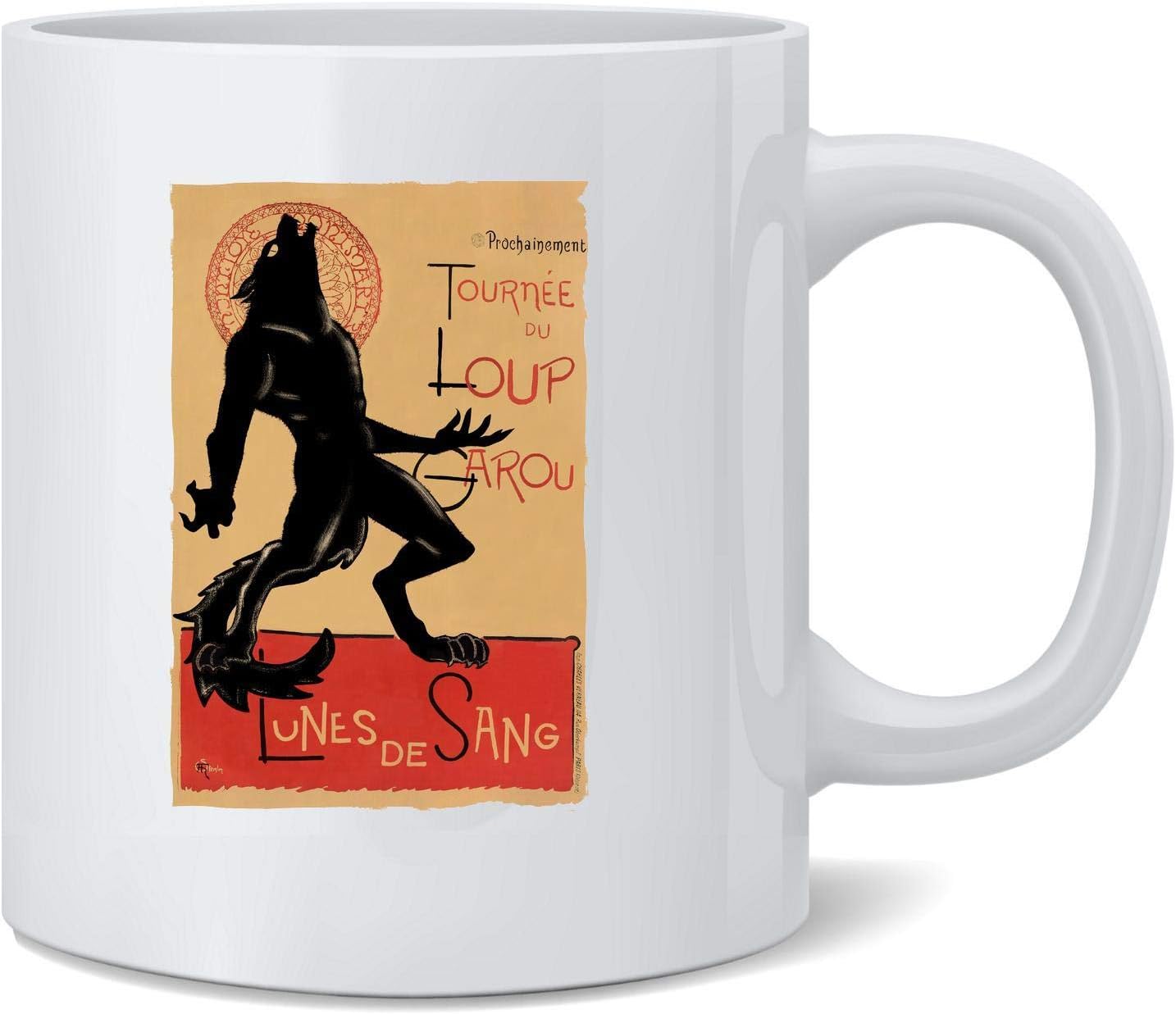 Poster Foundry Loup Garou Noir Black Werewolf Chat Noir Parody – Taza de café de cerámica, regalo divertido y novedoso, 12 onzas