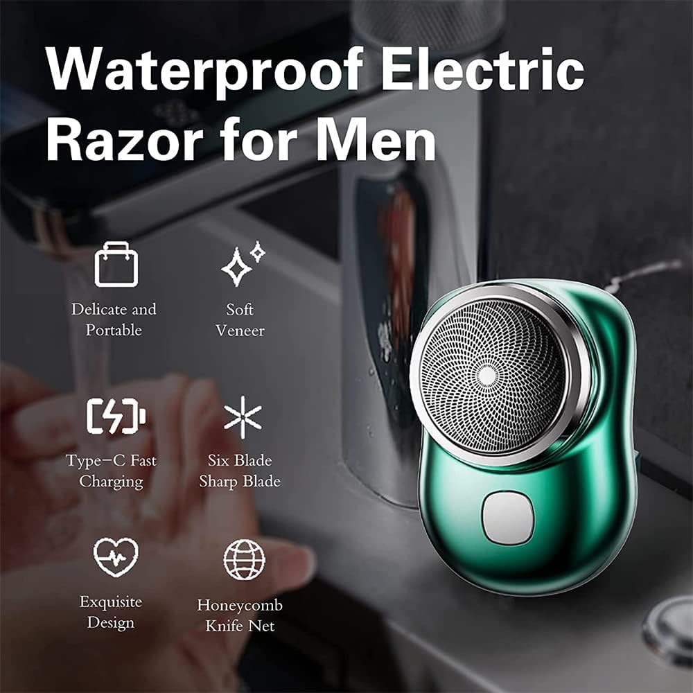 KCRPM Nueva y potente máquina de afeitar de tormentas, mini afeitadora eléctrica portátil, afeitadora eléctrica recargable con USB para hombre,