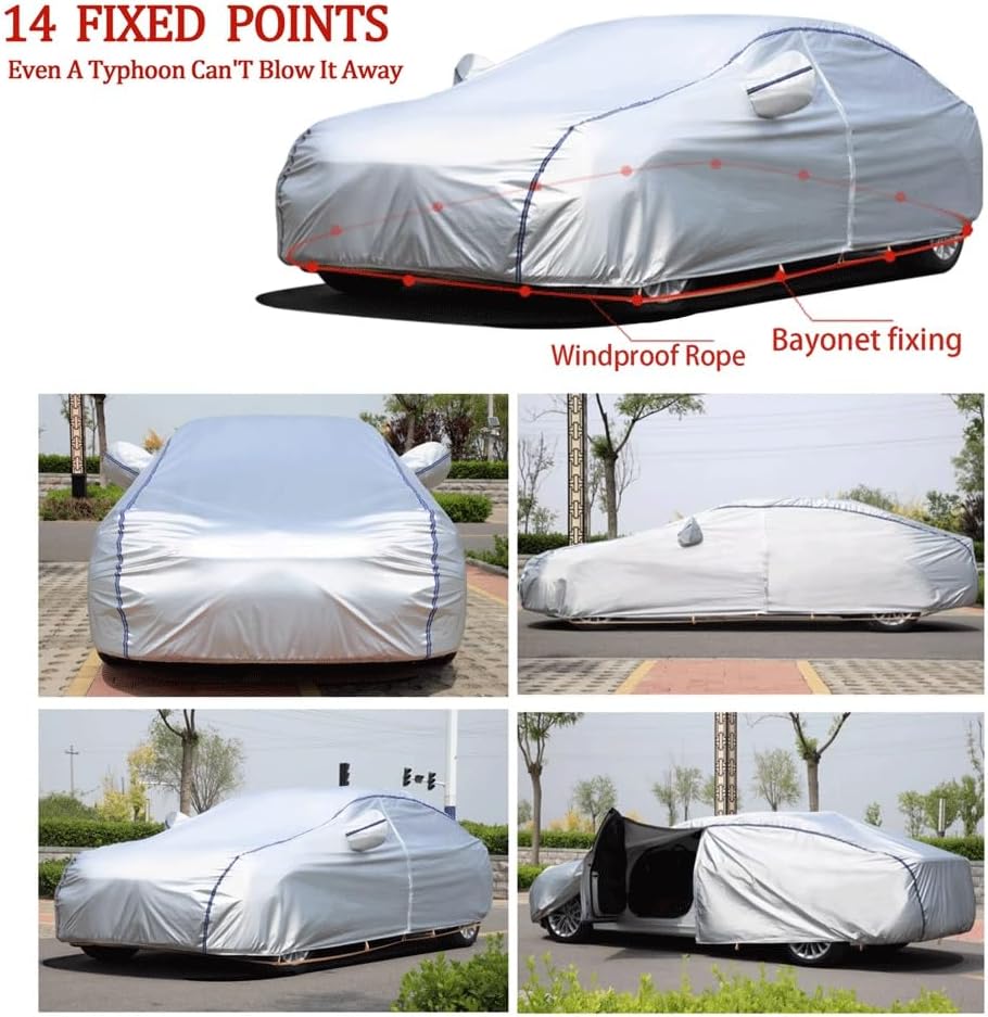 Car Cover Outdoor for Dacia StepwaySandero, Car Cover Waterproof Breathable Large, Car Cover Summer,Sun UV Resistent Dustproof Custom,14-Point Fixed