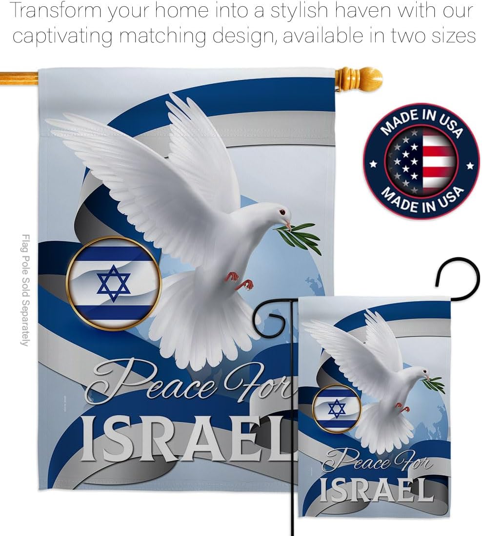 Paz para Israel – Juego de postes de jardín para decoración de jardín, decoración para el hogar, interior, tumba, patio, letrero para exteriores,