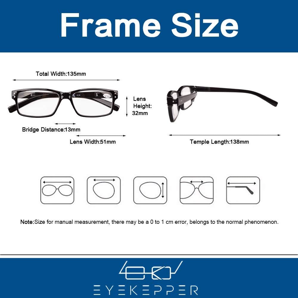 Eyekepper Paquete de 5 lentes de lectura para hombre, incluye lentes de sol de lectura, bisagras de resorte, gafas clásicas de tramposo +3.00