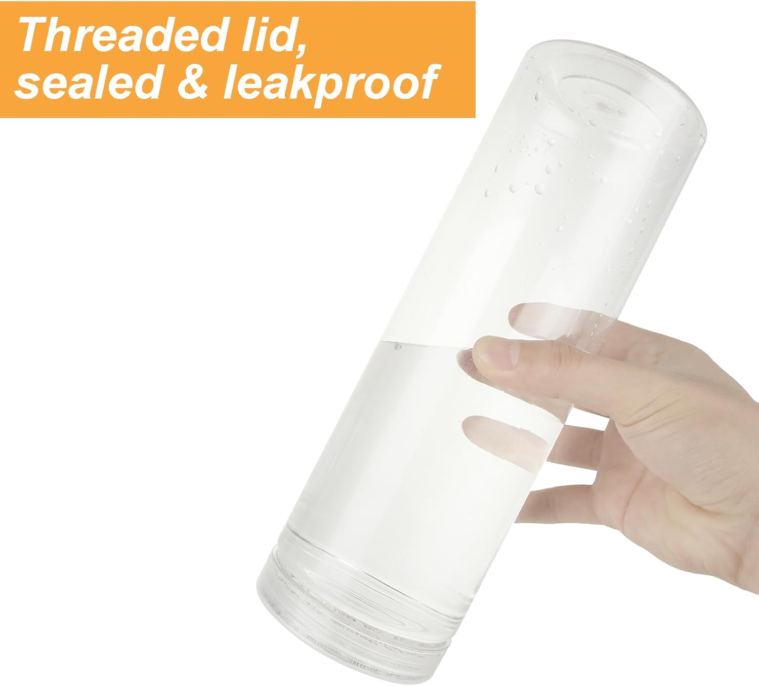 Paquete de 8 tarros de plástico transparente con tapas de 46 onzas46.0 fl oz, vacíos, redondos, de apertura ancha, con tapas de rosca para el hogar,