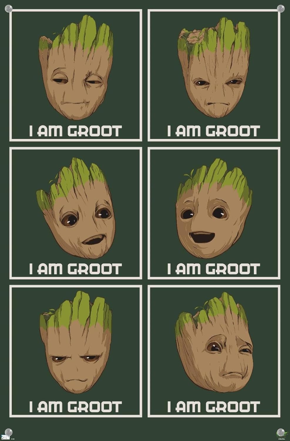Trends International Marvel I Am Groot Season 2 – Póster de pared I Am Groot, 14.72 x 22.37 pulgadas, paquete de póster premium y alfiler