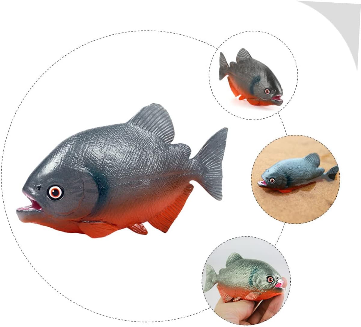 GANAZONO Piranha Toys Ocean Animals Toys Ocean Toys Fish Model Restaurante Escaparate Ornamento Simulación Estatua de Pescado Modelo Animal Río
