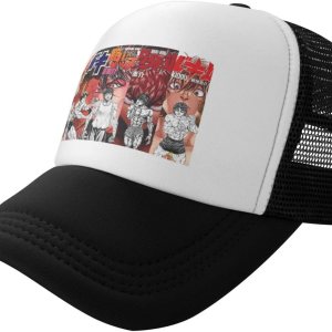 Baki The Grappler Gorra de béisbol de malla para hombres y mujeres, de verano, ajustable, transpirable, de secado rápido, casual, genial, sombrero Baki The Grappler Gorra de béisbol de malla para hombres y mujeres, de verano, ajustable, transpirable, de secado rápido, casual, genial, sombrero