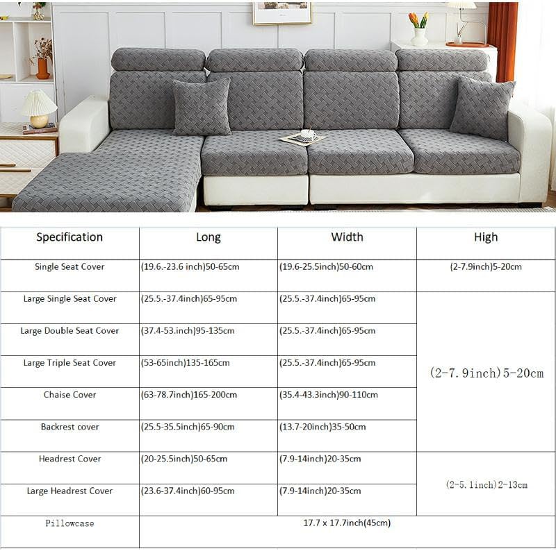 APEXBOUND Nolan – Funda de sofá interior mágica, fundas de cojín para sofá modular en forma de L, funda elástica para decoración de muebles del