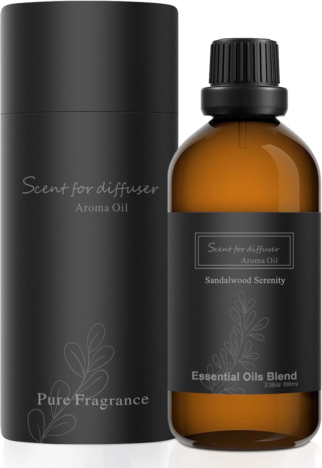 Aceite difusor de colección de hotel, aromas de lujo para el hogar, 3.4 fl oz de sándalo natural, aceites esenciales de serenidad para aire frío,