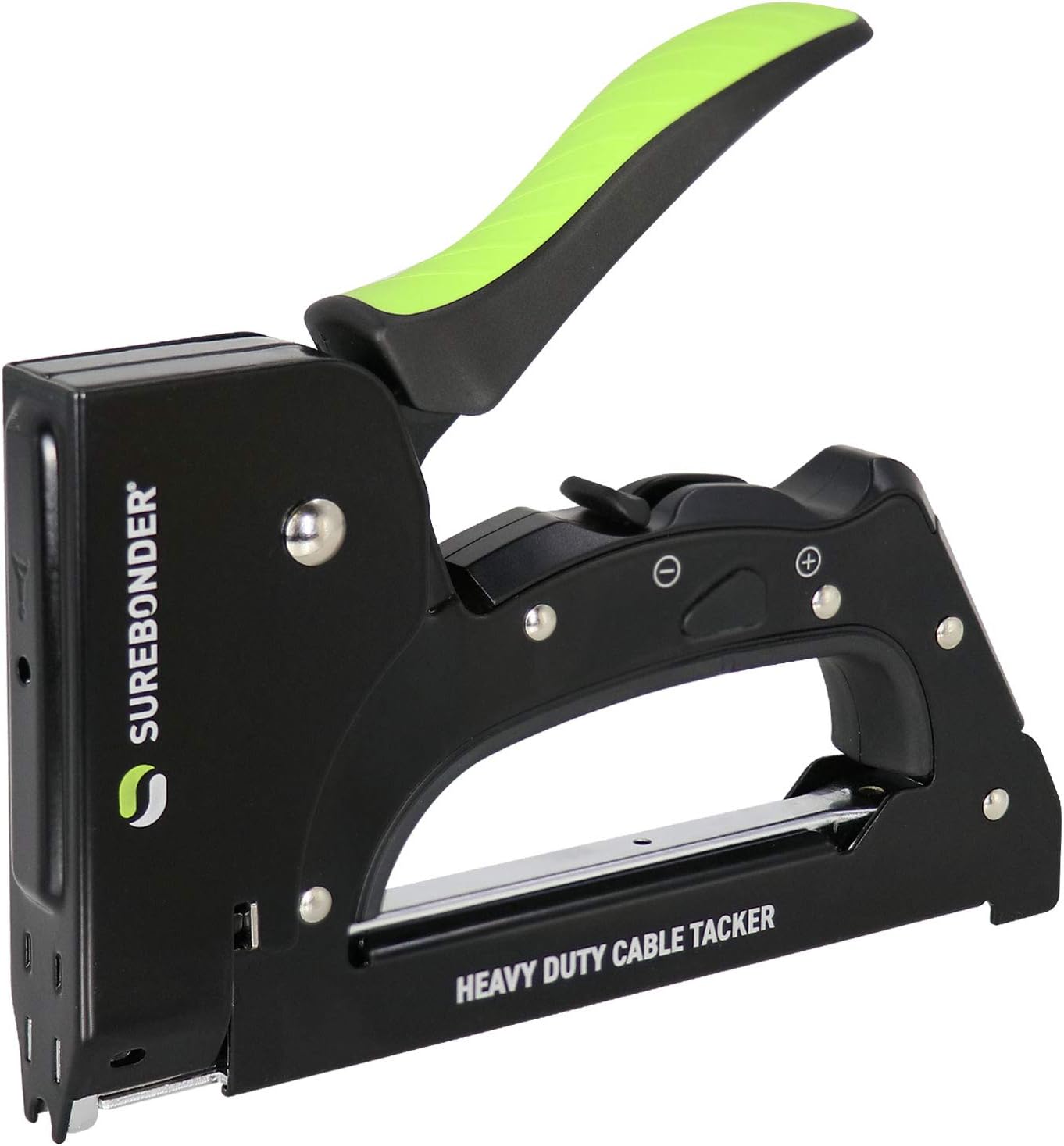 Surebonder 5725 – Pistola de grapas de cable resistente para cable y cable de bajo voltaje, CAT5, CAT6, luces de Navidad, cable de timbre, cable de